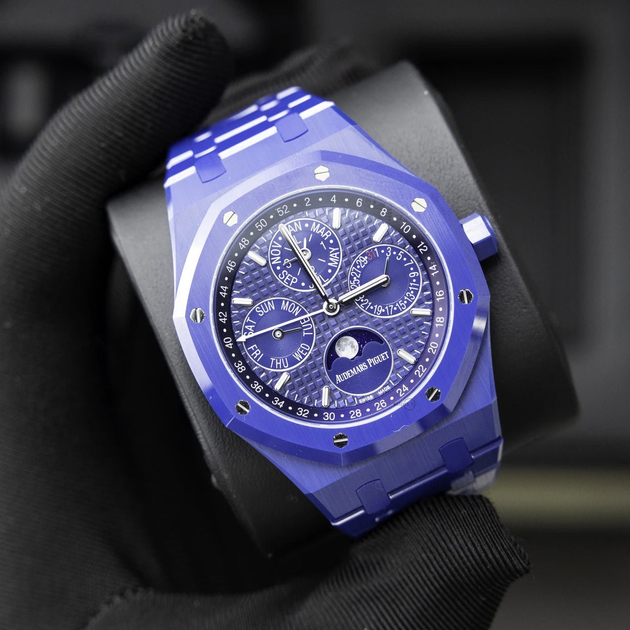 Audemars Piguet Royal Oak Perpetual Calendar Blue Ceramic Ref. 26579CS.OO.1225CS.01 - WatchesOff5thWatch