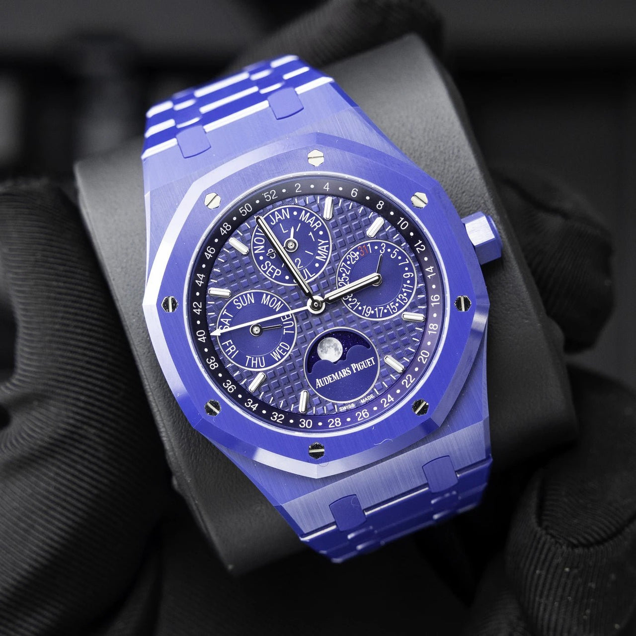 Audemars Piguet Royal Oak Perpetual Calendar Blue Ceramic Ref. 26579CS.OO.1225CS.01 - WatchesOff5thWatch