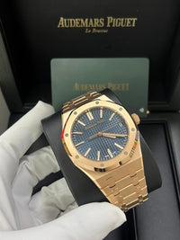 Thumbnail for Audemars Piguet Royal Oak Selfwinding 2023 Release ROYAL OAK SELFWINDING Rose Gold Blue Dial 41mm 15510OR.OO.1320OR.03 - WatchesOff5thWatch