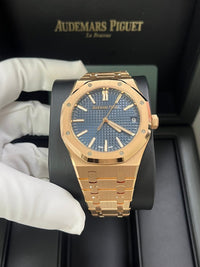 Thumbnail for Audemars Piguet Royal Oak Selfwinding 2023 Release ROYAL OAK SELFWINDING Rose Gold Blue Dial 41mm 15510OR.OO.1320OR.03 - WatchesOff5thWatch