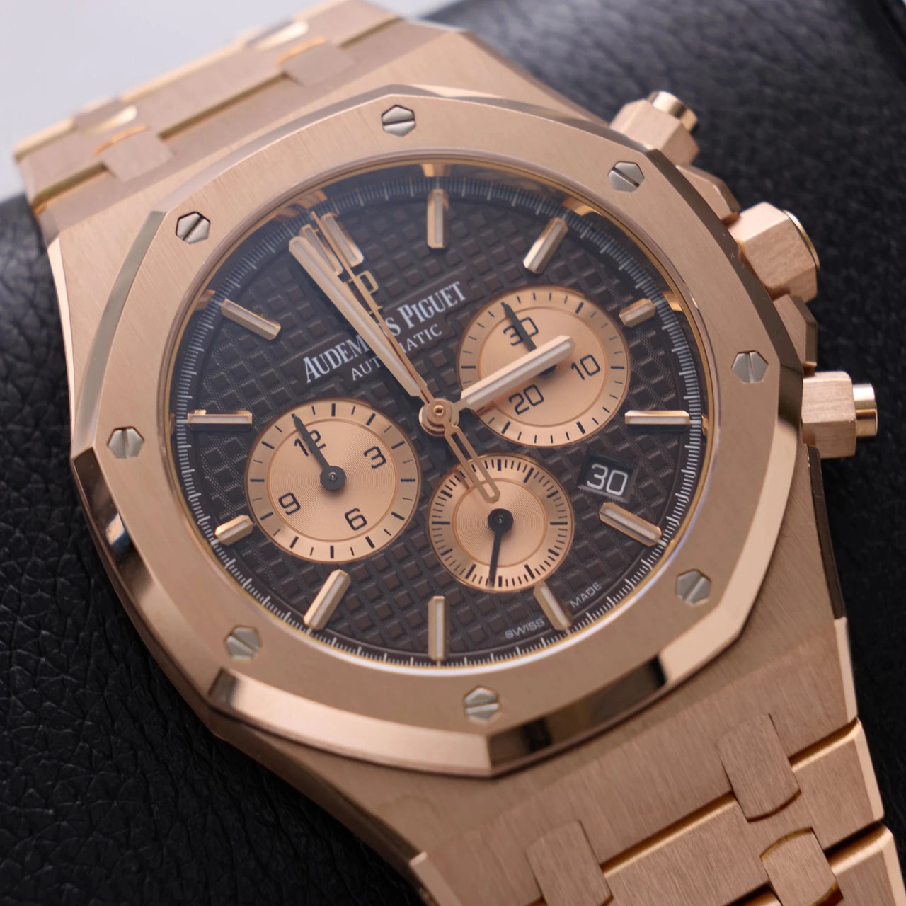 Audemars Piguet Royal Oak Selfwinding Chronograph/ 18K Rose Gold/ Brown Dial/ Rose Gold Sub-Dials (Ref#26331OR.OO.1220OR.02) - WatchesOff5thWatch