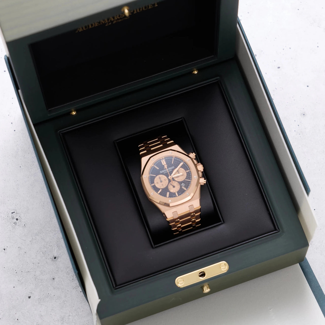 Audemars Piguet Royal Oak Selfwinding Chronograph/ 18K Rose Gold/ Brown Dial/ Rose Gold Sub-Dials (Ref#26331OR.OO.1220OR.02) - WatchesOff5thWatch