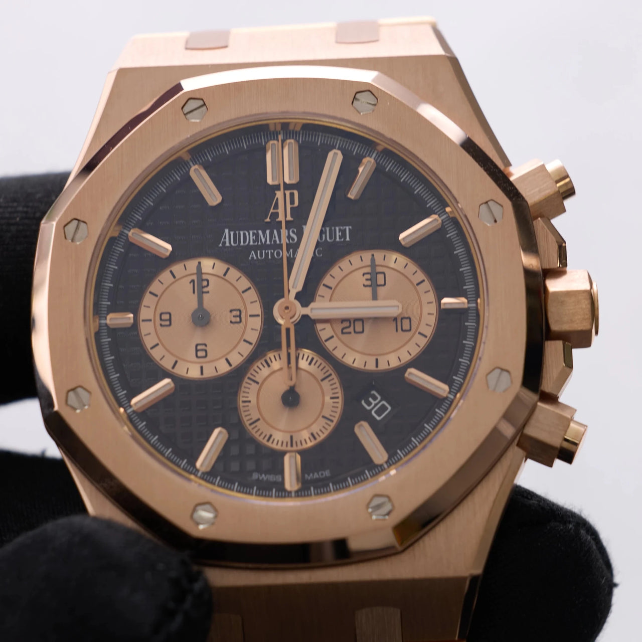 Audemars Piguet Royal Oak Selfwinding Chronograph/ 18K Rose Gold/ Brown Dial/ Rose Gold Sub-Dials (Ref#26331OR.OO.1220OR.02) - WatchesOff5thWatch