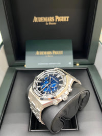 Thumbnail for Audemars Piguet Royal Oak Selfwinding Chronograph 38mm 18K White Gold Diamond Bezel Smoked Blue Dial (Ref 26715BC.ZZ.1356BC.01) - WatchesOff5thWatch