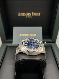 Thumbnail for Audemars Piguet Royal Oak Selfwinding Chronograph 38mm 18K White Gold Diamond Bezel Smoked Blue Dial (Ref 26715BC.ZZ.1356BC.01) - WatchesOff5thWatch