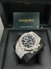 Thumbnail for Audemars Piguet Royal Oak Selfwinding Chronograph 41mm Frosted 18K White Gold Black Dial Fixed Bezel (Ref 26331BC.GG.1224BC.03) - WatchesOff5thWatch