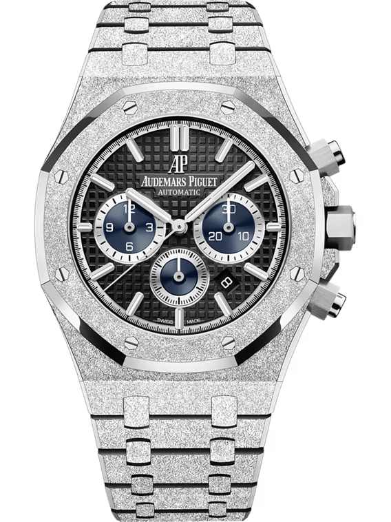 Audemars Piguet Royal Oak Selfwinding Chronograph 26331BC frosted 18K white gold 41mm black Grande Tapisserie dial