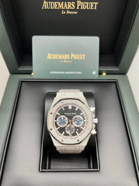 Thumbnail for Audemars Piguet Royal Oak Selfwinding Chronograph 41mm Frosted 18K White Gold Black Dial Fixed Bezel (Ref 26331BC.GG.1224BC.03) - WatchesOff5thWatch
