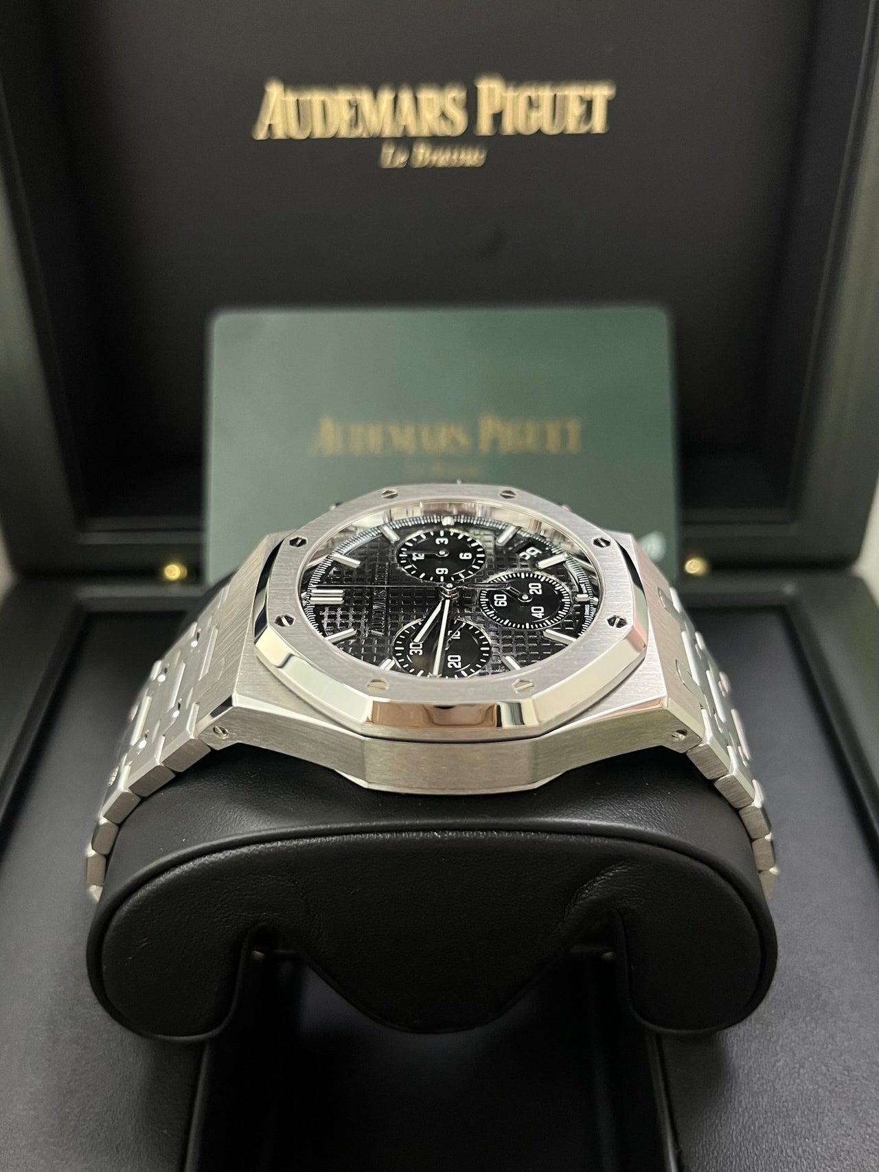 Audemars Piguet ROYAL OAK SELFWINDING CHRONOGRAPH “50TH ANNIVERSARY” STEEL BRACELET BLACK DIAL (Ref # 26240ST.OO.1320ST.02) - WatchesOff5thWatch