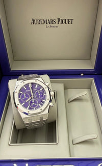 Thumbnail for Audemars Piguet Royal Oak Selfwinding Chronograph Domaine de Murtoli 41mm 18K White Gold Purple Dial Fixed Bezel (Ref 26240BC.OO.1320BC.01) - WatchesOff5thWatch