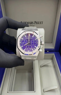Thumbnail for Audemars Piguet Royal Oak Selfwinding Chronograph Domaine de Murtoli 41mm 18K White Gold Purple Dial Fixed Bezel (Ref 26240BC.OO.1320BC.01) - WatchesOff5thWatch
