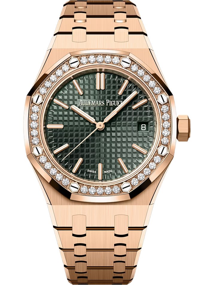 Audemars Piguet Royal Oak Selfwinding Diamond Bezel Green Dial 15551OR.ZZ.1356OR.06 - WatchesOff5th