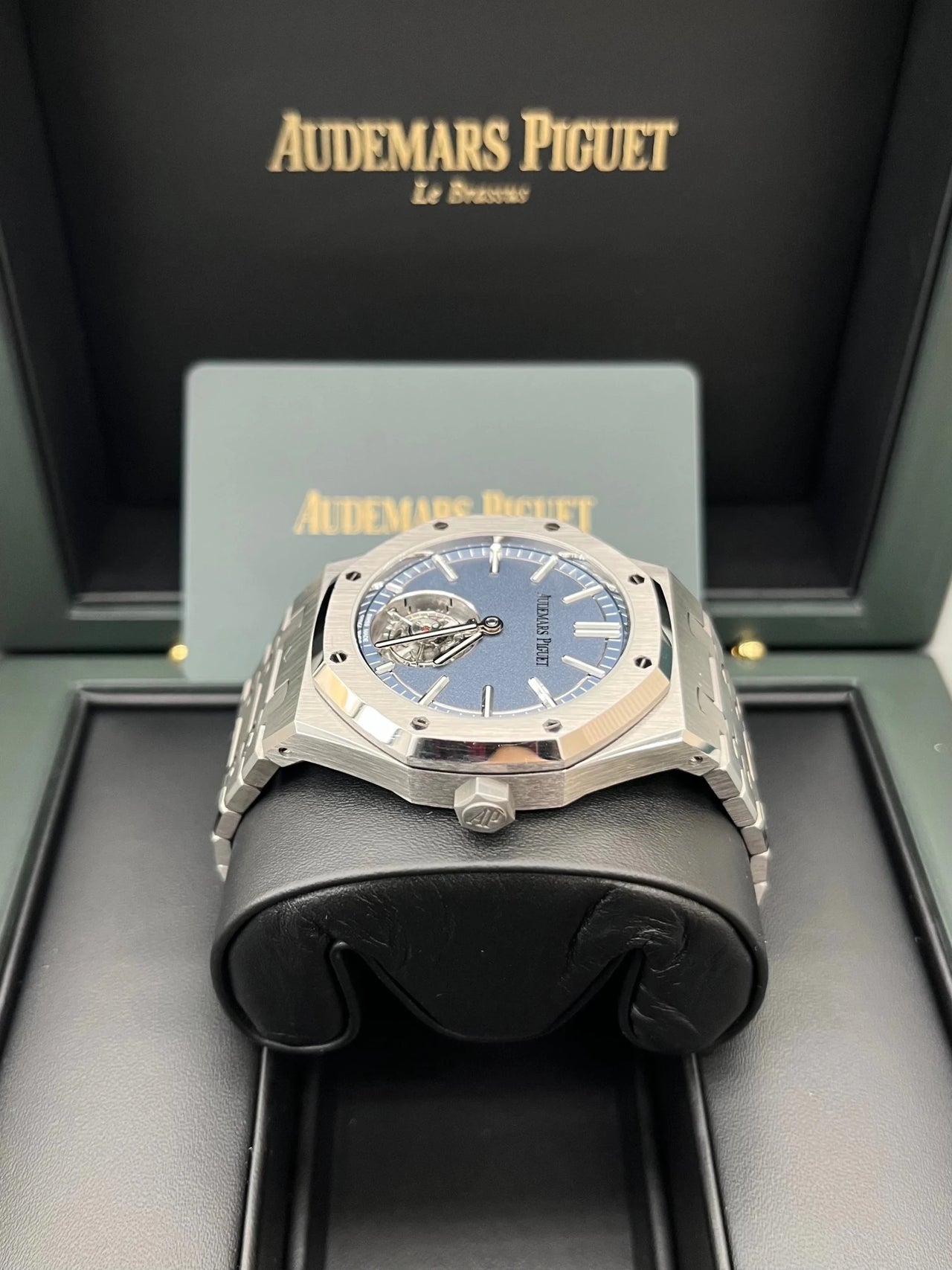 Audemars Piguet Royal Oak Selfwinding Flying Tourbillon 41mm Titanium Smoked Blue Dial Fixed Bezel (Ref 26730TI.OO.1320TI.02) - WatchesOff5thWatch