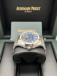 Thumbnail for Audemars Piguet Royal Oak Selfwinding Flying Tourbillon 41mm Titanium Smoked Blue Dial Fixed Bezel (Ref 26730TI.OO.1320TI.02) - WatchesOff5thWatch