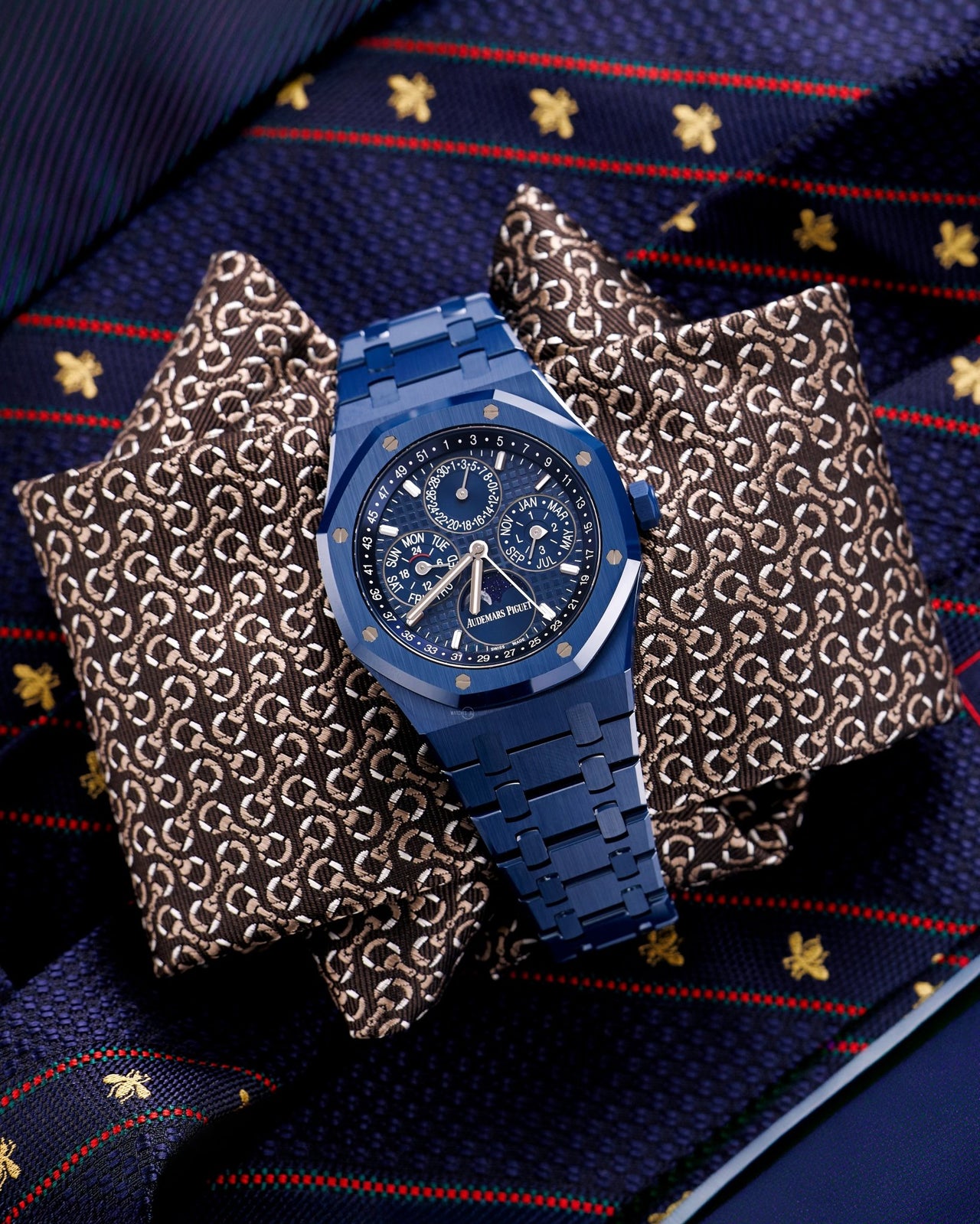 Audemars Piguet Royal Oak Selfwinding Perpetual Calendar 41mm Bleu Nuit Ceramic Blue Dial Fixed Bezel (Ref 26674CD.OO.1225CD.01) - WatchesOff5thWatch