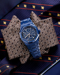 Thumbnail for Audemars Piguet Royal Oak Selfwinding Perpetual Calendar 41mm Bleu Nuit Ceramic Blue Dial Fixed Bezel (Ref 26674CD.OO.1225CD.01) - WatchesOff5thWatch