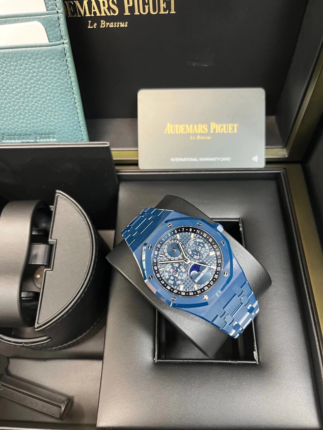 Audemars Piguet Royal Oak Selfwinding Perpetual Calendar 41mm Bleu Nuit Ceramic Blue Dial Fixed Bezel (Ref 26674CD.OO.1225CD.01) - WatchesOff5thWatch
