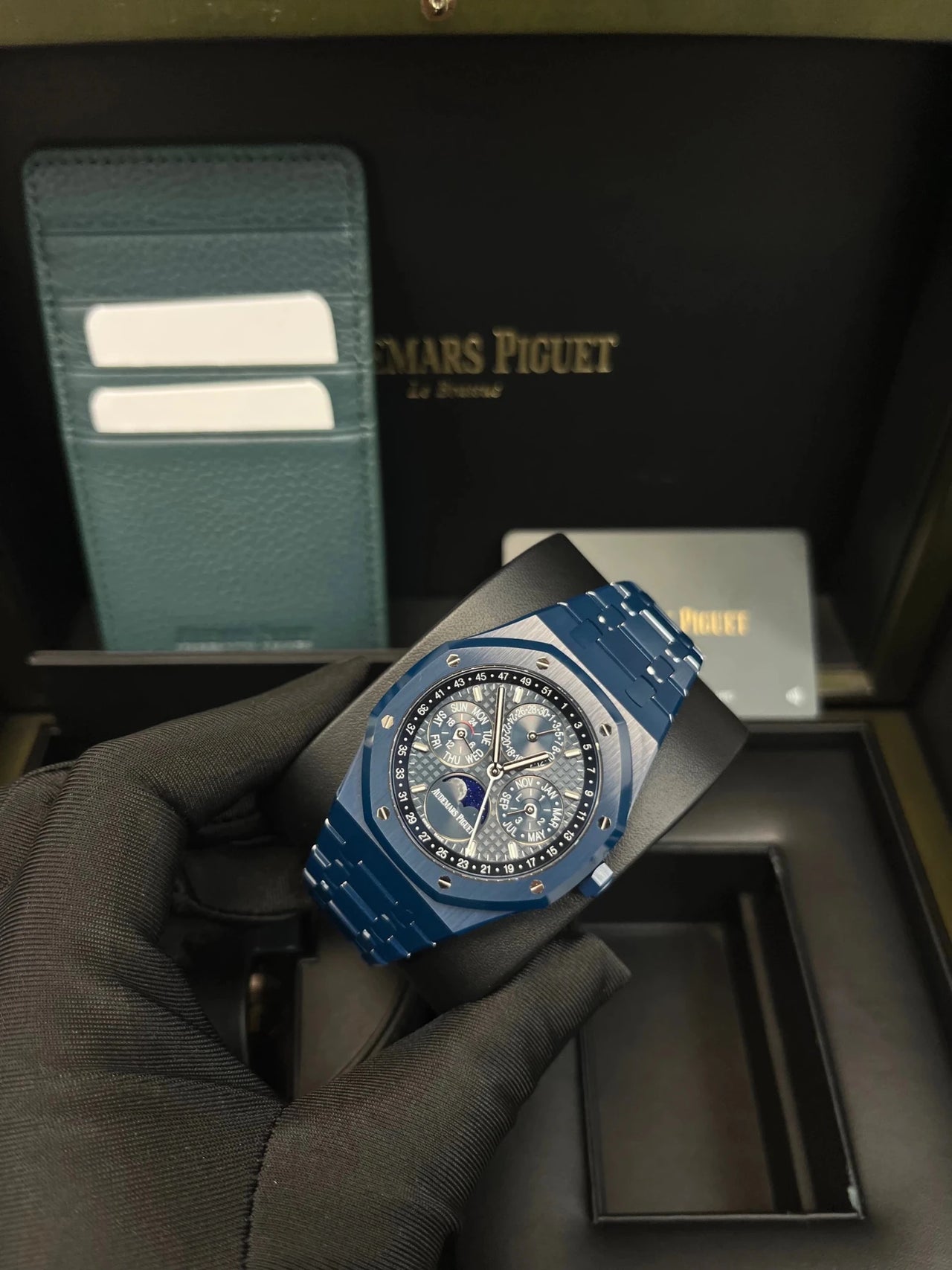 Audemars Piguet Royal Oak Selfwinding Perpetual Calendar 41mm Bleu Nuit Ceramic Blue Dial Fixed Bezel (Ref 26674CD.OO.1225CD.01) - WatchesOff5thWatch