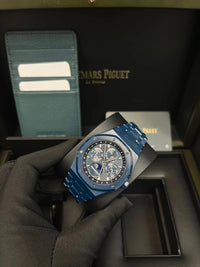 Thumbnail for Audemars Piguet Royal Oak Selfwinding Perpetual Calendar 41mm Bleu Nuit Ceramic Blue Dial Fixed Bezel (Ref 26674CD.OO.1225CD.01) - WatchesOff5thWatch