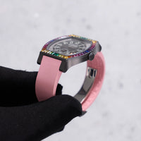 Thumbnail for F.P. Journe Elegante Gino's Dream 48mm black titanium rainbow ceramic glass bezel - angled view