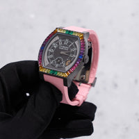 Thumbnail for F.P. Journe Élégante Gino's Dream 48mm Titalyt Titanium Black Dial Rainbow Baguette Bezel (Ref ELHT) - WatchesOff5thWatch