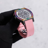 Thumbnail for F.P. Journe Élégante Gino's Dream 48mm Titalyt Titanium Black Dial Rainbow Baguette Bezel (Ref ELHT) - WatchesOff5thWatch