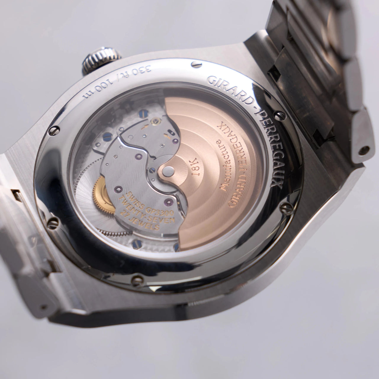 Girard-Perregaux Laureato 38mm Sapphire & Diamond — Rhodium Hobnail Dial, Stainless Steel Case & Integrated Bracelet 81005-11S3464-1CM - WatchesOff5thWristwatch