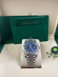 Thumbnail for Rolex Datejust 41 Fluted Bezel Blue Diamond Dial Jubilee Bracelet 126334