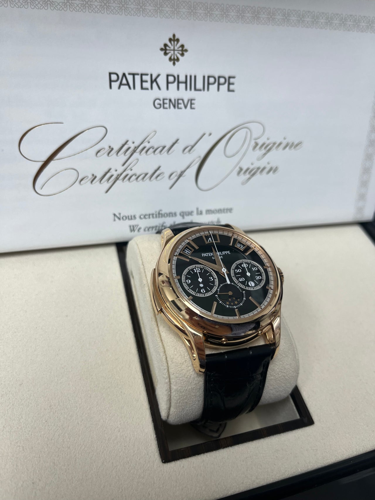 Patek Philippe Grand Complications (submodel) Rose Gold Black Dial 5208R-001