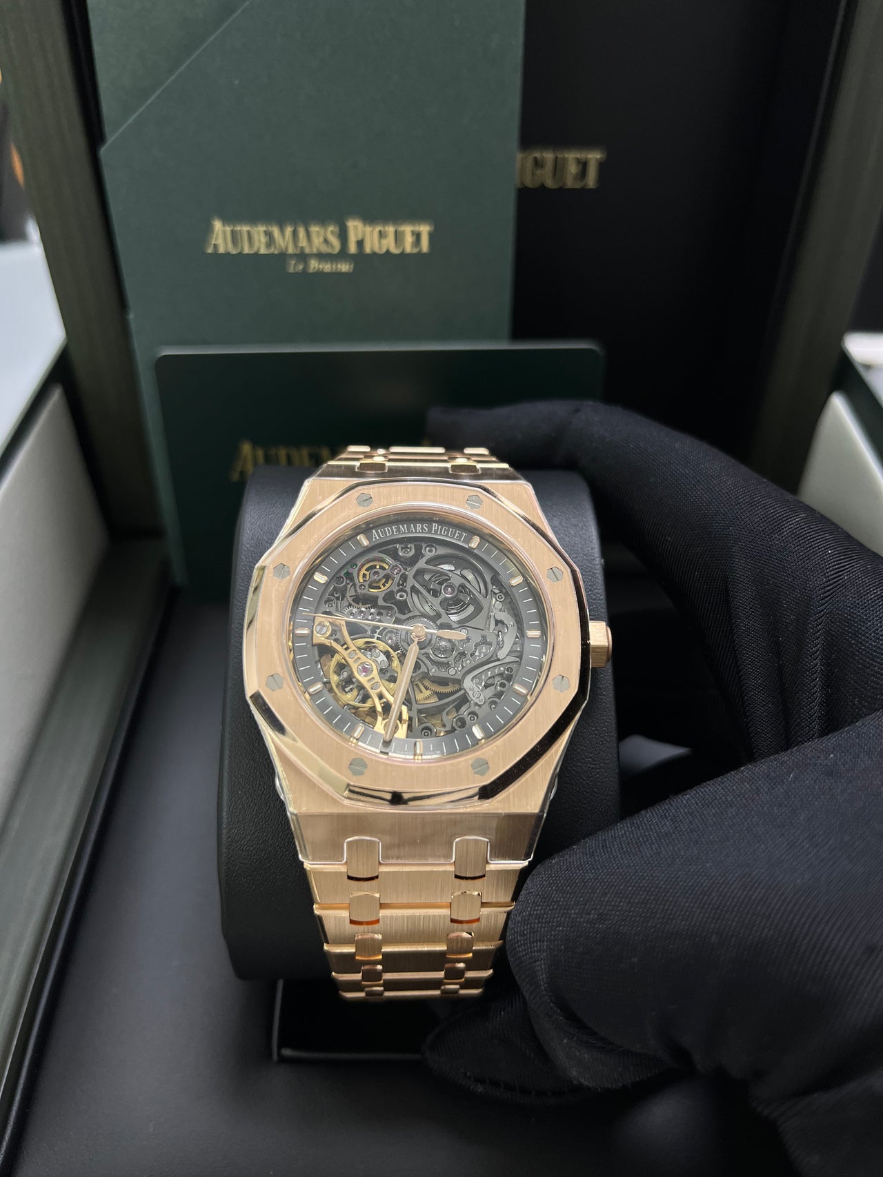 Audemars Piguet Royal Oak Rose Gold 41mm Double Balance Wheel Openwork Skeleton (Ref # 15407OR.OO.1220OR.01)