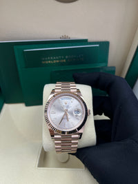 Thumbnail for Rolex Day-Date 40 Fluted Bezel Sundust Baguette Diamond Dial President Bracelet 228235