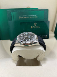 Thumbnail for Rolex Sky-Dweller White Gold Fluted Bezel Black Index Dial Oysterflex Strap 336239