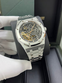 Thumbnail for Audemars Piguet Royal Oak Double Balance Wheel Openwork/ Stainless Steel/ Skeleton Dial (Ref#15407ST.OO.1220ST.01)