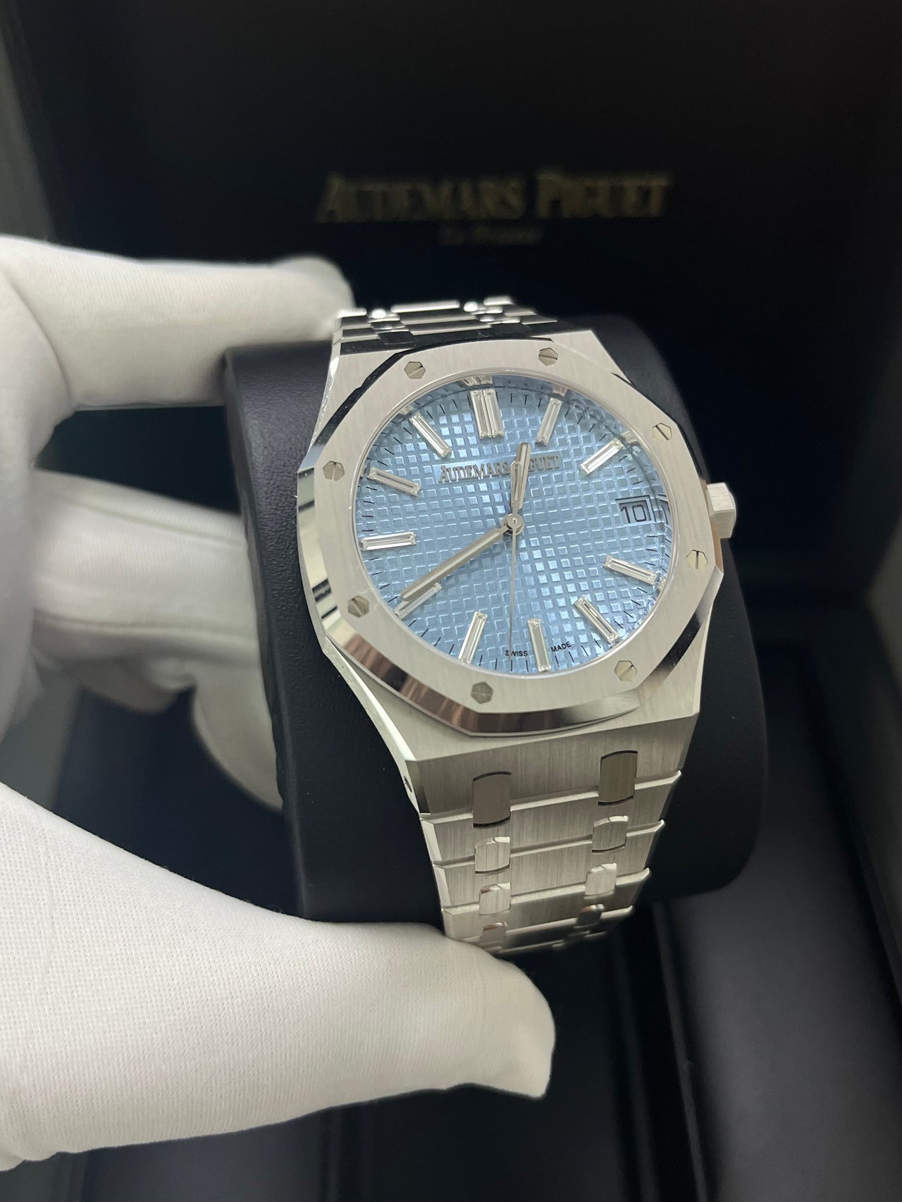 Audemars Piguet Royal Oak Limited Edition of 100 Ice Blue Baguette Dial 15510BC.OO.1320BC.01