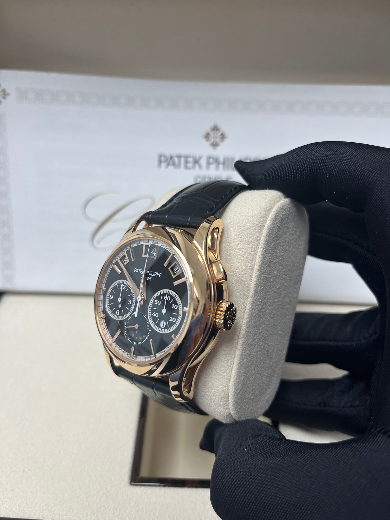 Patek Philippe Grand Complications (submodel) Rose Gold Black Dial 5208R-001