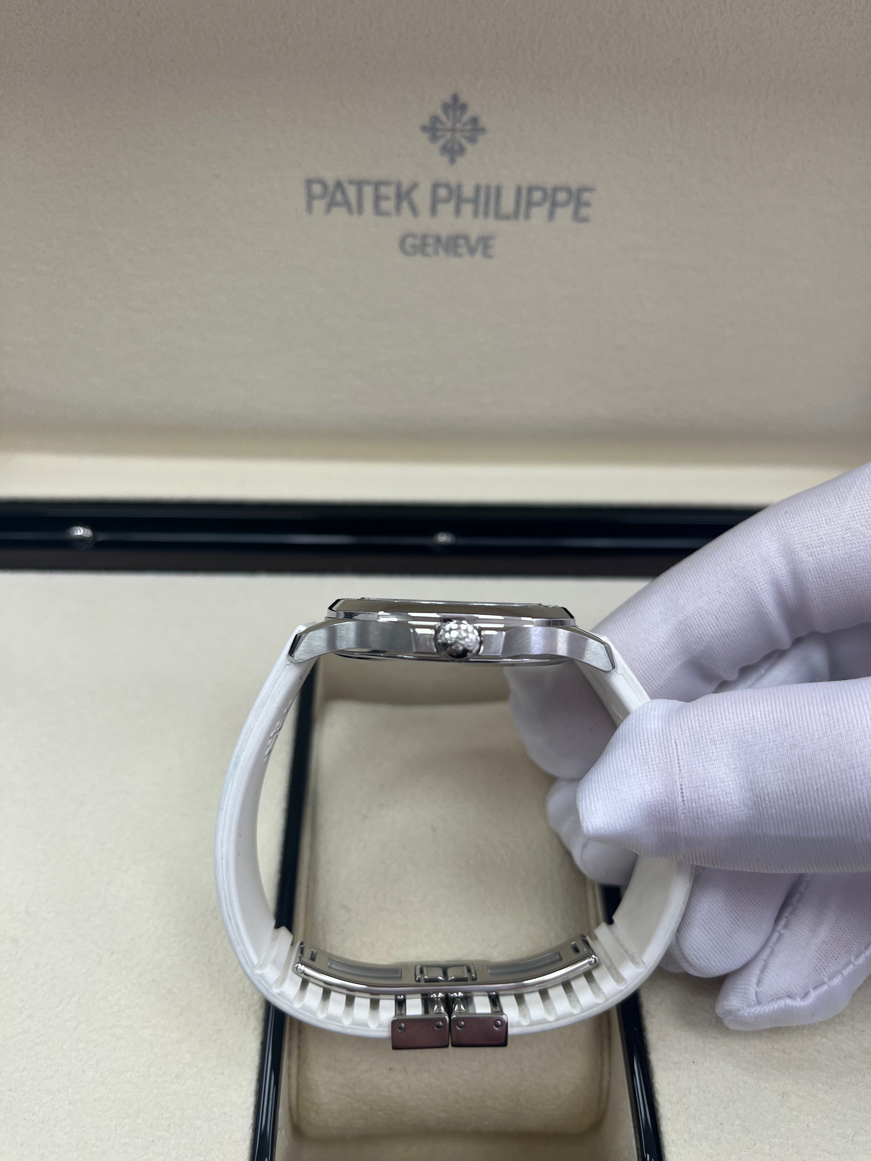 Patek Philippe Aquanaut Ladies Stainless Steel White Dial Diamond Bezel (Reference # 5067A-011)