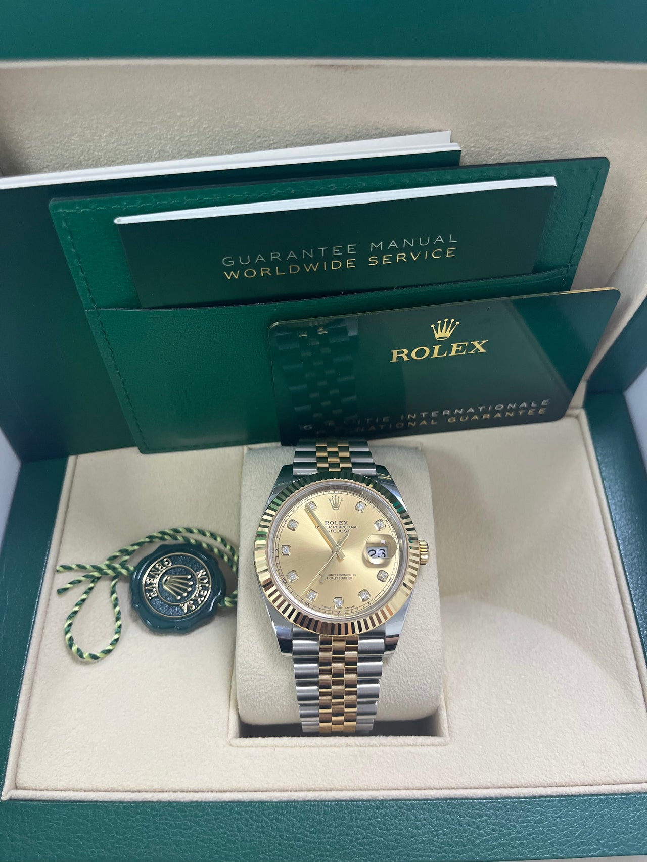 Rolex Datejust 41 Champagne Diamond Dial Steel & Yellow Gold 126333