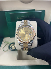 Thumbnail for Rolex Datejust 41 Champagne Diamond Dial Steel & Yellow Gold 126333