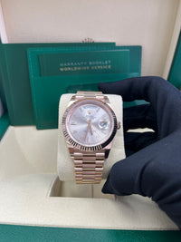 Thumbnail for Rolex Day-Date 40 Fluted Bezel Sundust Baguette Diamond Dial President Bracelet 228235