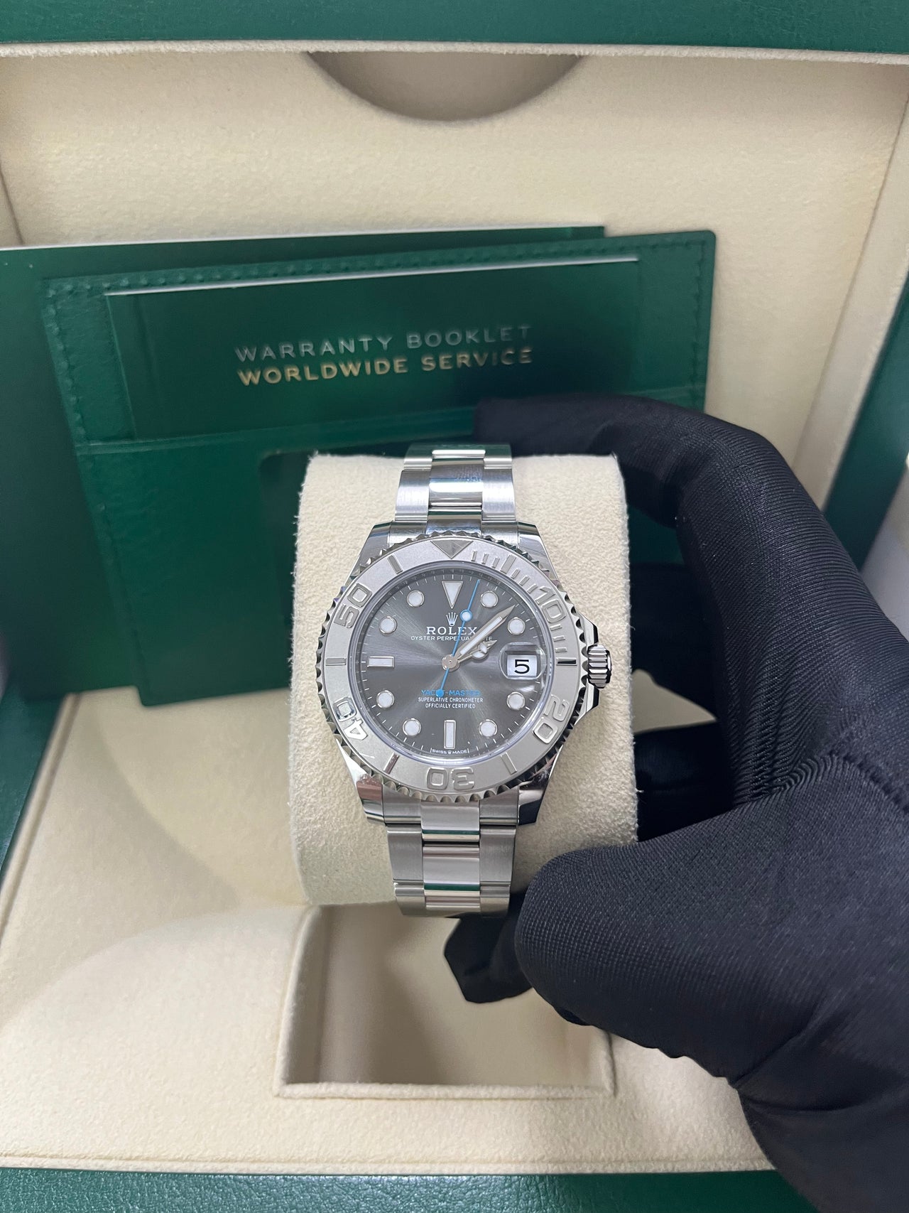 Rolex Yacht-Master 37 37mm Rhodium Dial 268622 Steel with Platinum Bezel