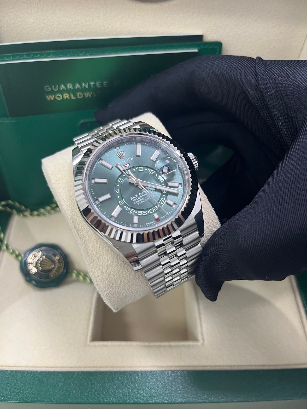 Rolex Sky-Dweller Mint Green Index Dial - Jubilee Bracelet 336934