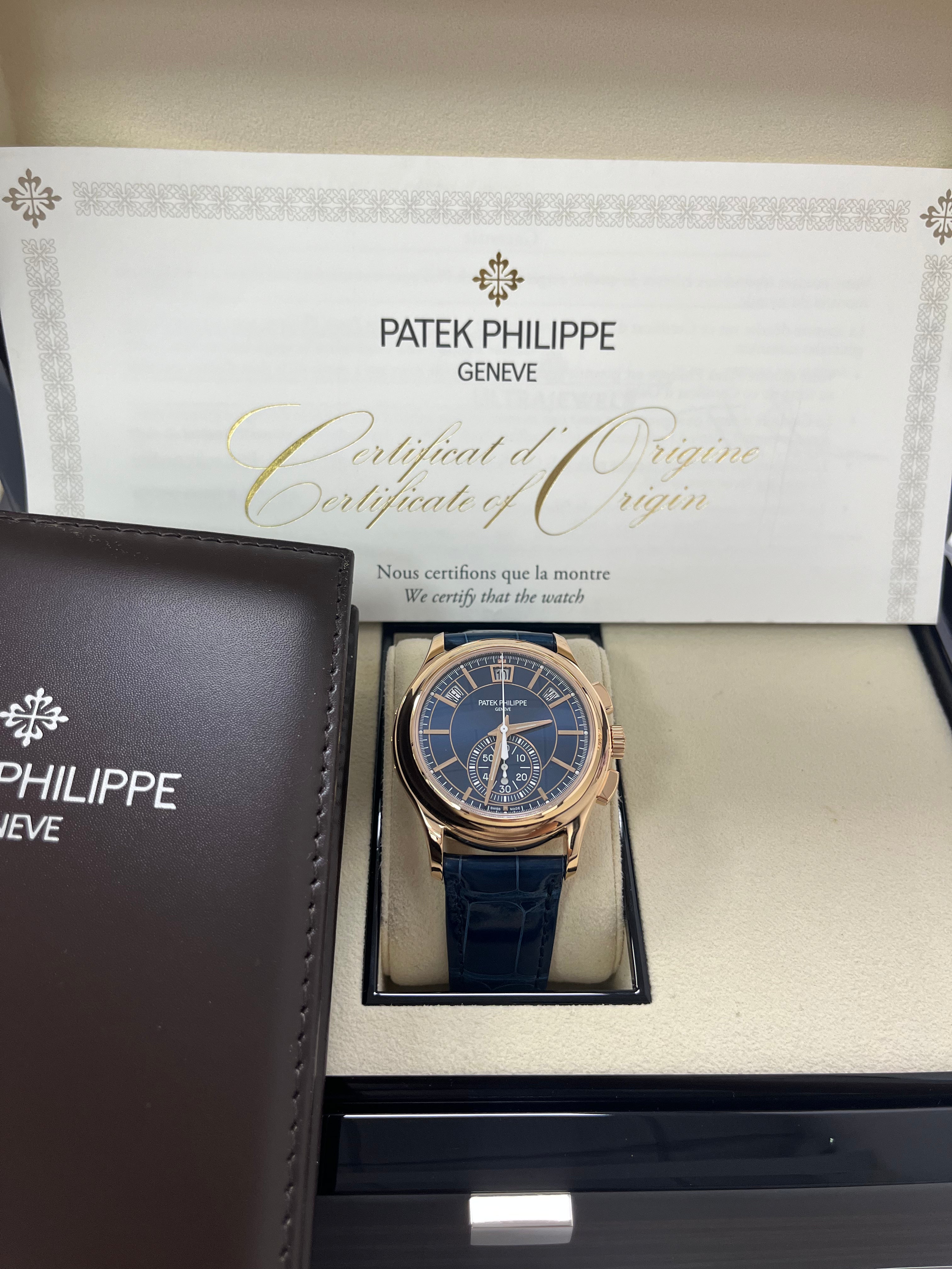 Patek Philippe Annual Calendar Chronograph NEW RELEASE 2023 Patek 5905R-010 Blue Dia