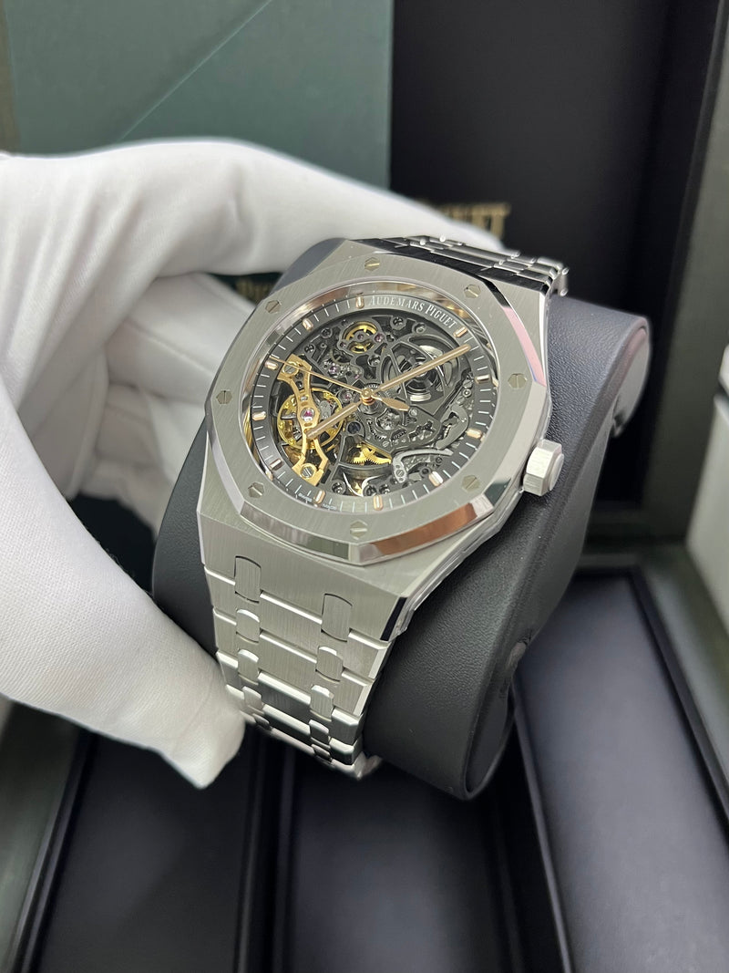 Audemars Piguet Royal Oak Double Balance Wheel Openwork/ Stainless Steel/ Skeleton Dial (Ref#15407ST.OO.1220ST.01)