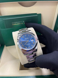 Thumbnail for Rolex Datejust 41mm “Blue Roman Dial” Oyster Bracelet Reference # 126300