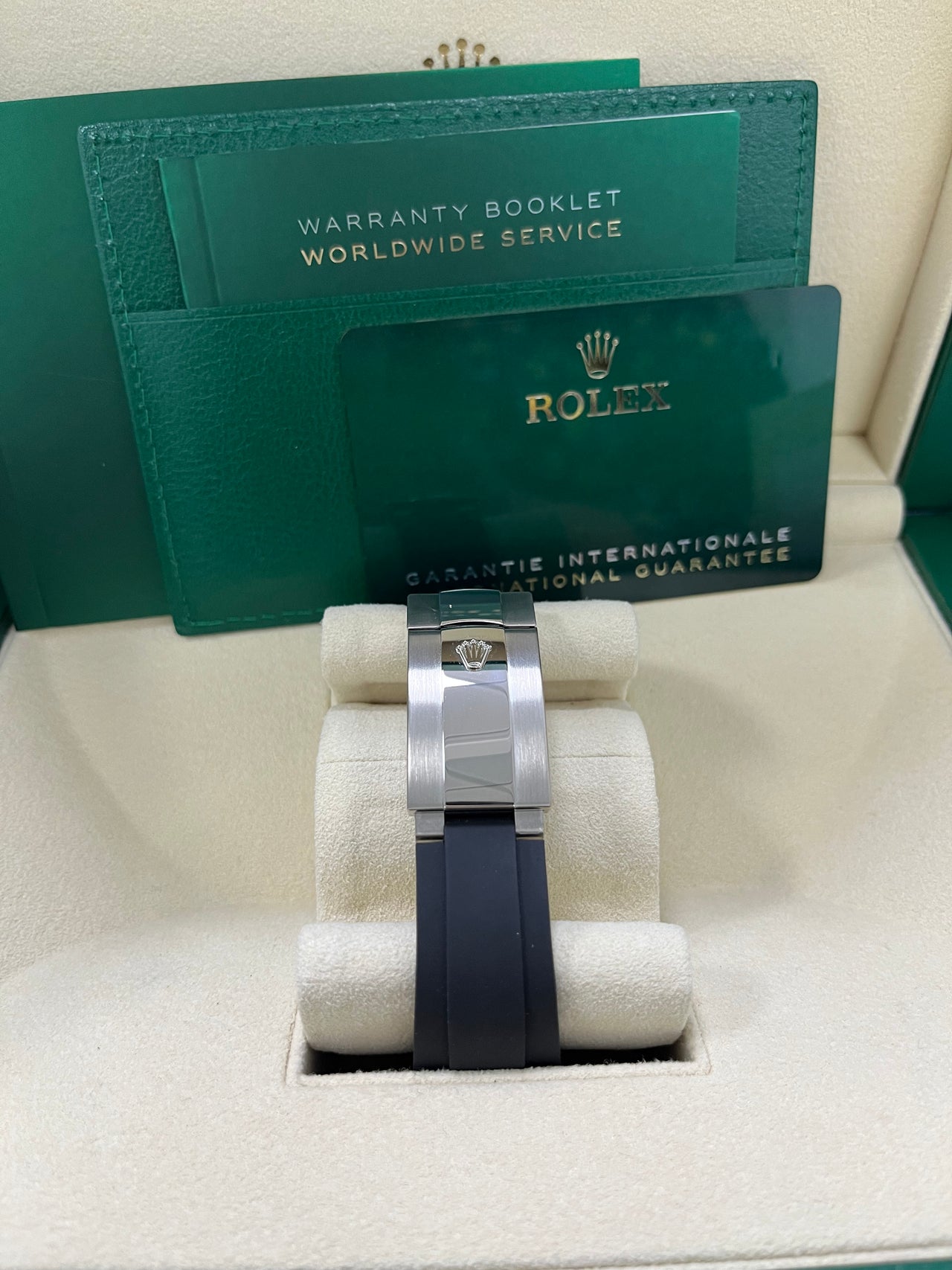 Rolex Sky-Dweller White Gold Fluted Bezel Black Index Dial Oysterflex Strap 336239