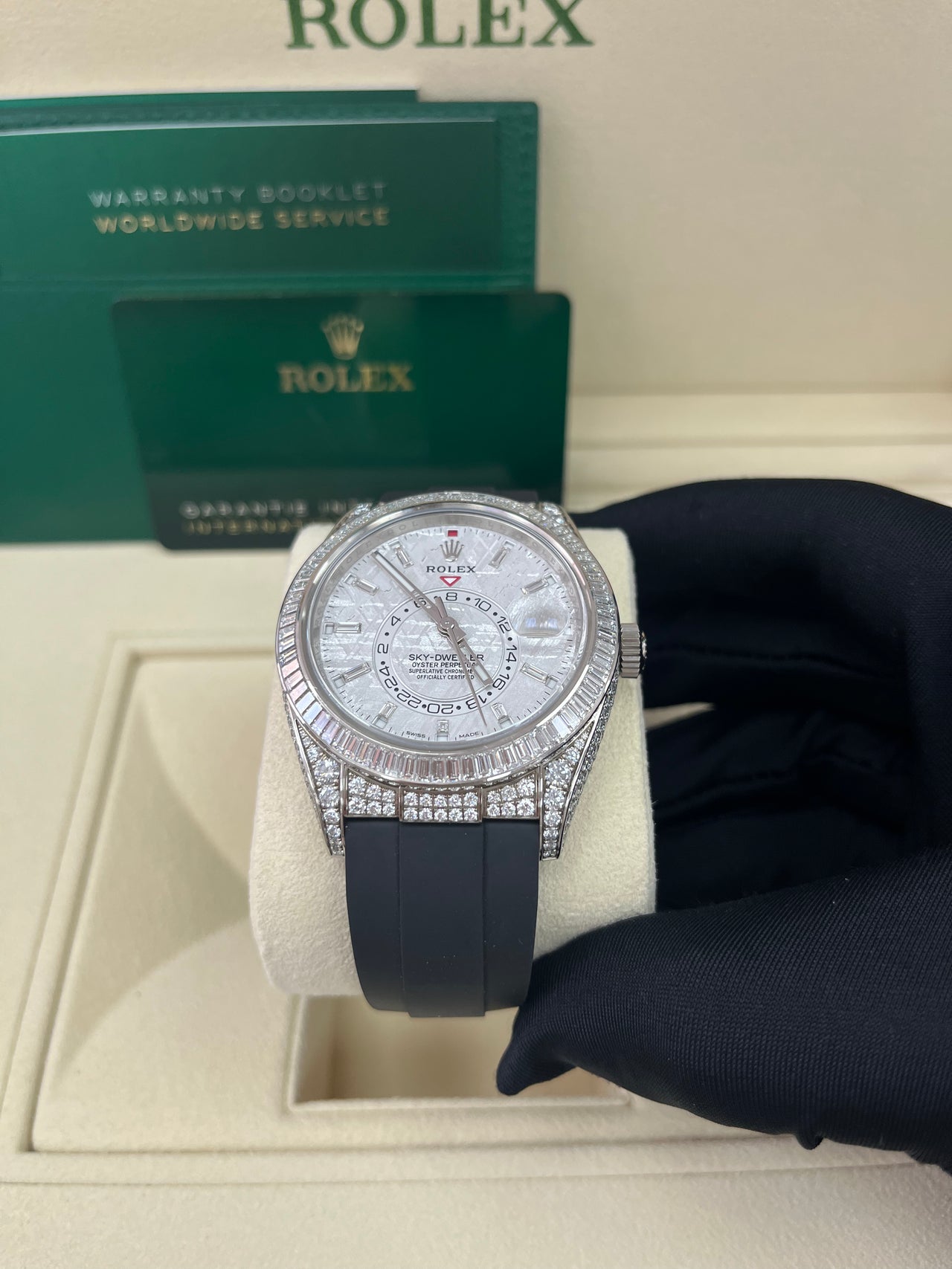 Rolex Sky-Dweller Meteorite Diamonds Baguette Dial Factory Diamonds (Reference # 326259tbr)