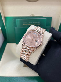 Thumbnail for Rolex Day-Date 36 Everose Gold Day-Date 36 Watch - Fluted Bezel - Rosé Diamond Dial - President 128235