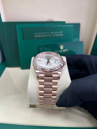 Thumbnail for Rolex Day-Date 40 Fluted Bezel Sundust Baguette Diamond Dial President Bracelet 228235