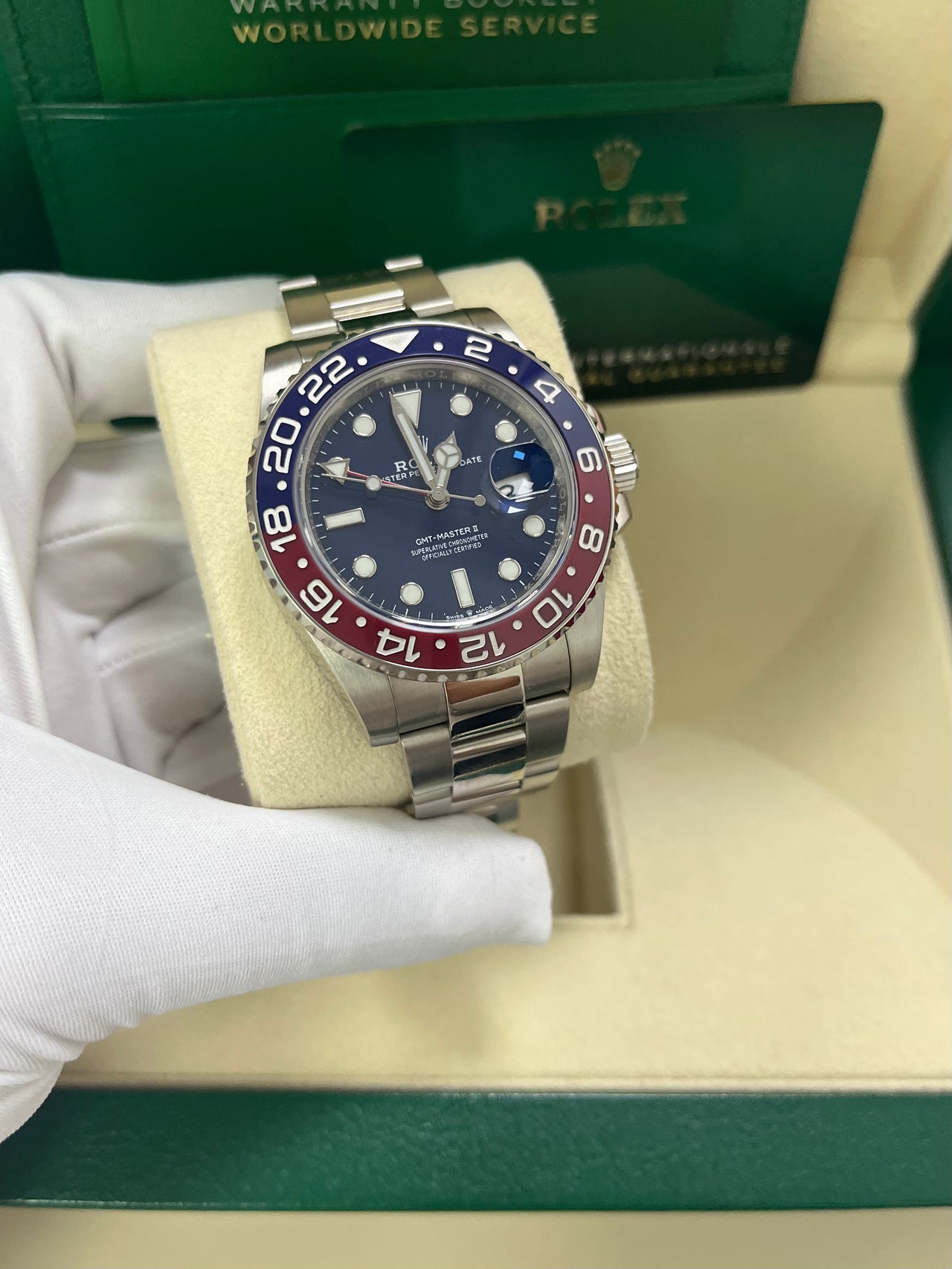 Rolex GMT-Master II - 40mm White Gold "Pepsi" - Blue Dial - Oyster Bracelet (Ref#126719BLRO)