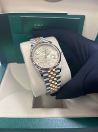 Thumbnail for Rolex Datejust 36mm Steel and Yellow Gold  Fluted Palm Dial Jubilee Bracelet (Ref# 126233)